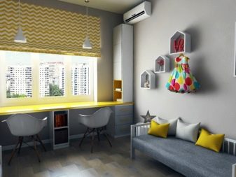 Детская со столом у окна: особенности зонирования, разные варианты установки мебели - 24 фото