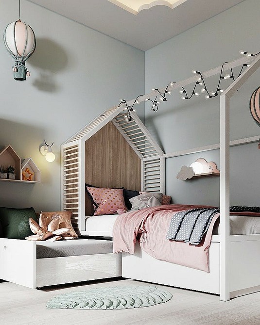 Детская комната для девочки - особенности стилевых решений. Планировка пространства, подбор материалов и цветов отделки, расстановка мебели и освещения