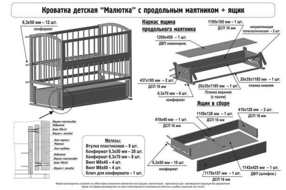 детская кроватка инструкция по сборке