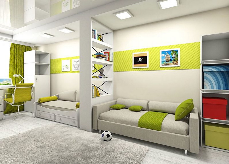 Детская комната для разнополых детей: варианты зонирования и лучшие проекты комнат