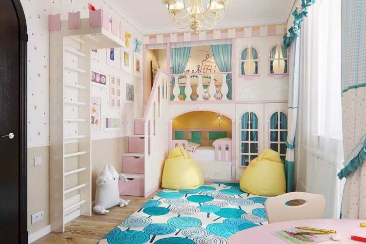 Детская комната для девочки - особенности стилевых решений. Планировка пространства, подбор материалов и цветов отделки, расстановка мебели и освещения