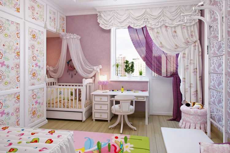 Детская комната для девочки - особенности стилевых решений. Планировка пространства, подбор материалов и цветов отделки, расстановка мебели и освещения